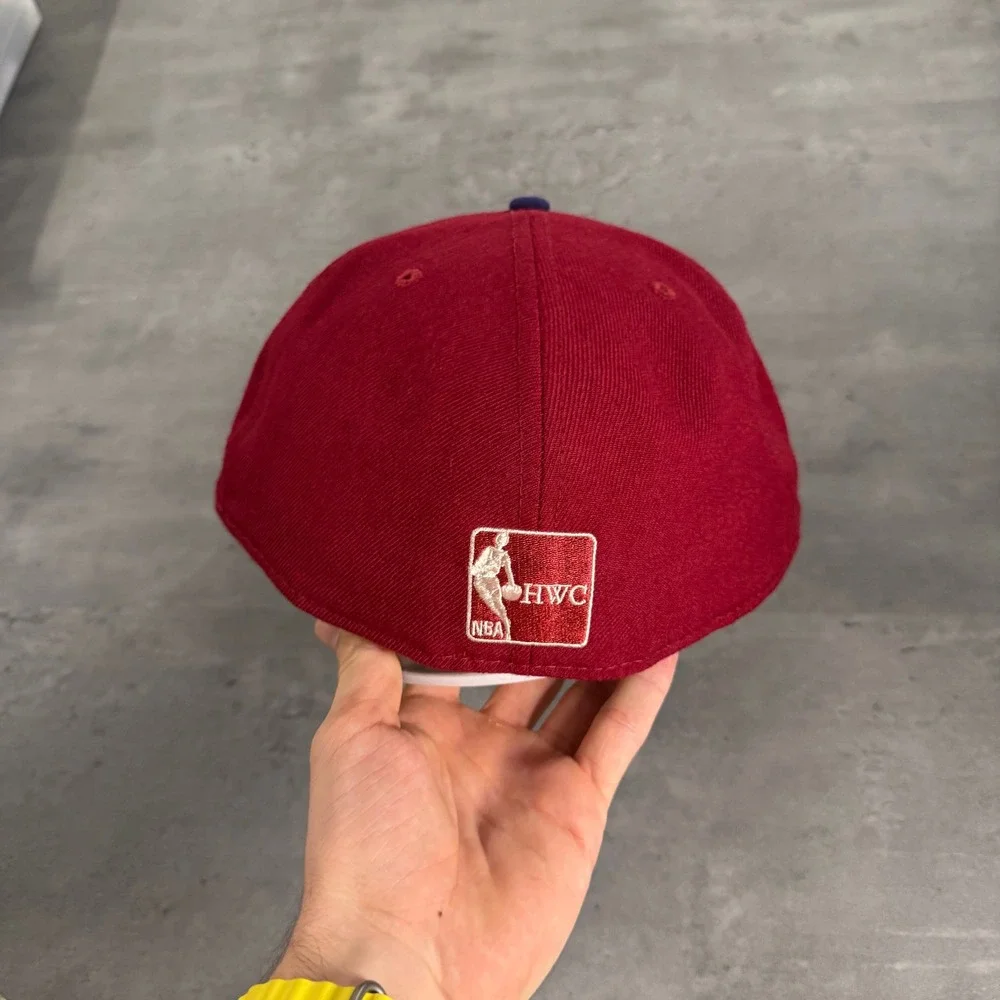 New Era Miami Heat Hat 8 1/8‎ Burgundy Indigo Blue 59FIFTY Fitted HWC NBA Cap